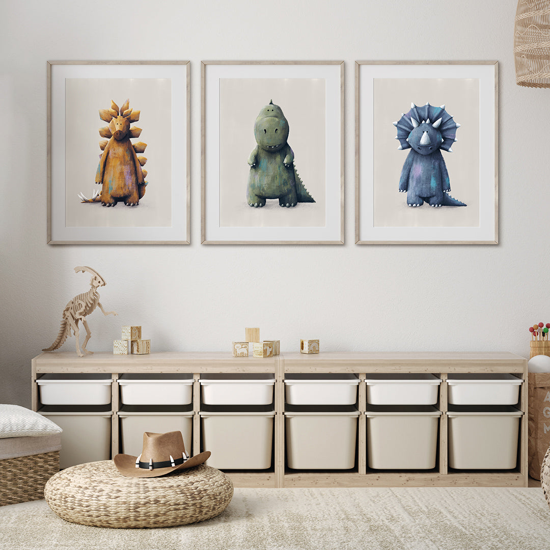 Dinosaur Nursery Prints set of 3