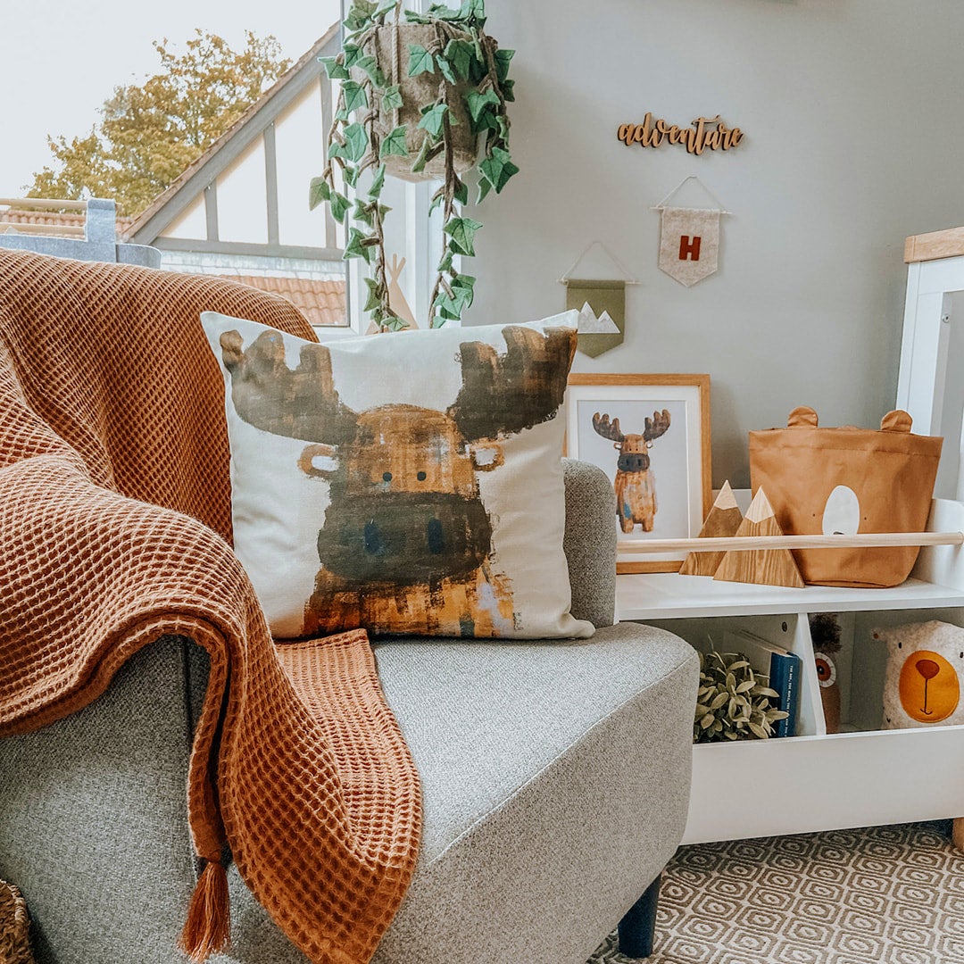 Woodland Moose Nursery Cushion Cover