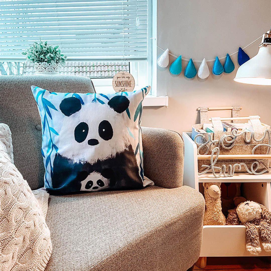 Jungle Panda Nursery Cushion Cover