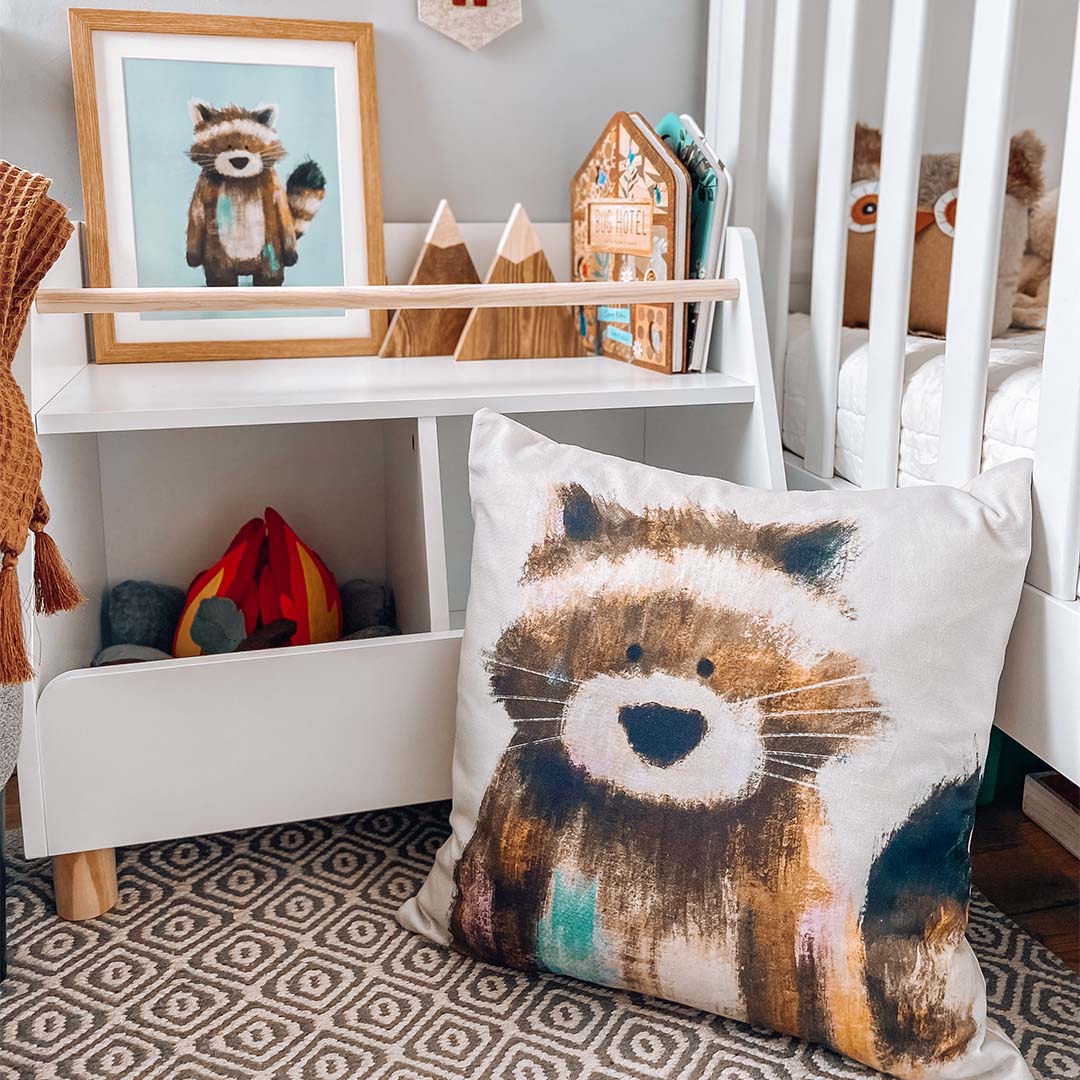 Racoon Woodland Nursery Cushion Cover