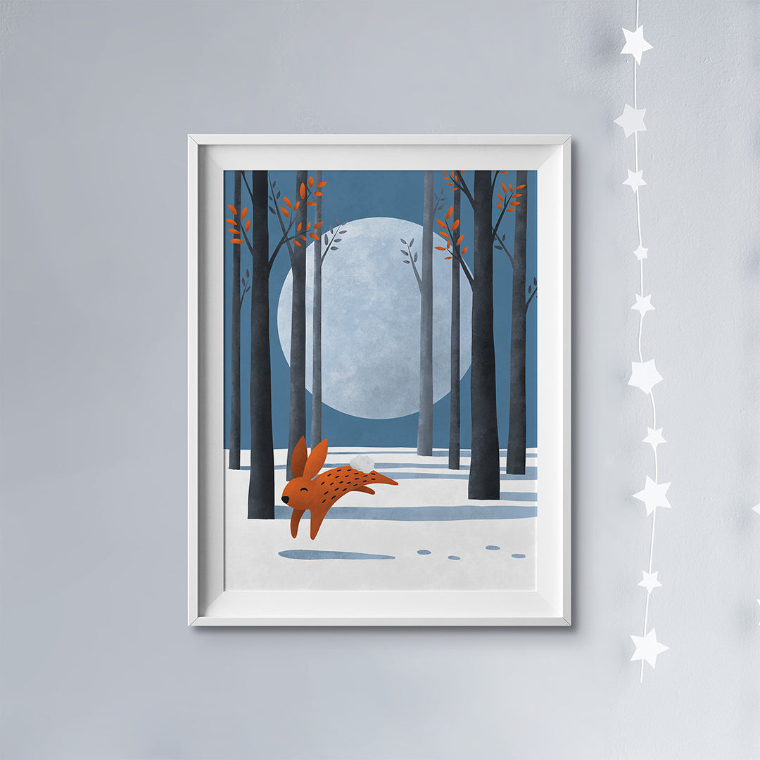Moon Bunny Scandi Nursery Print