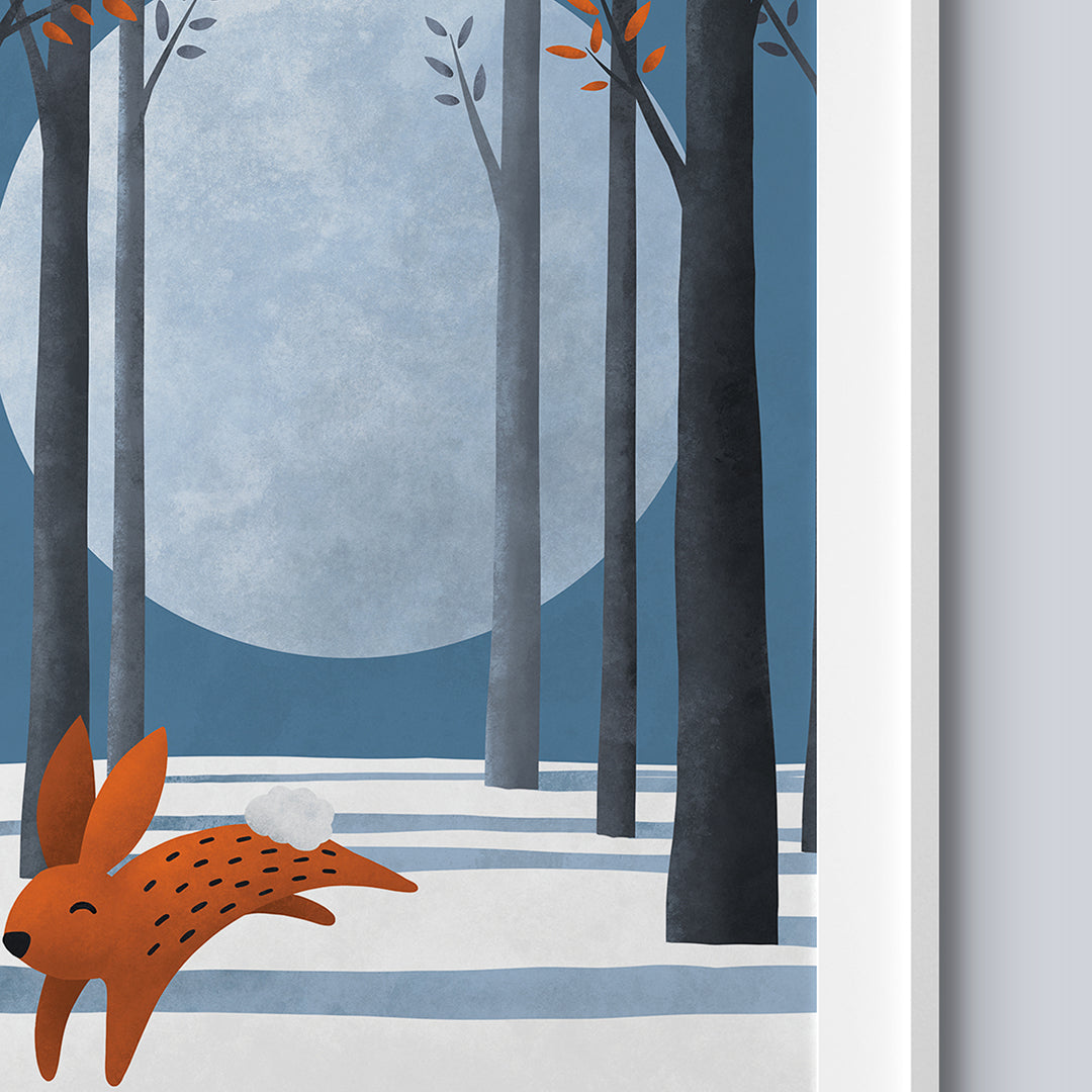 Moon Bunny Scandi Nursery Print