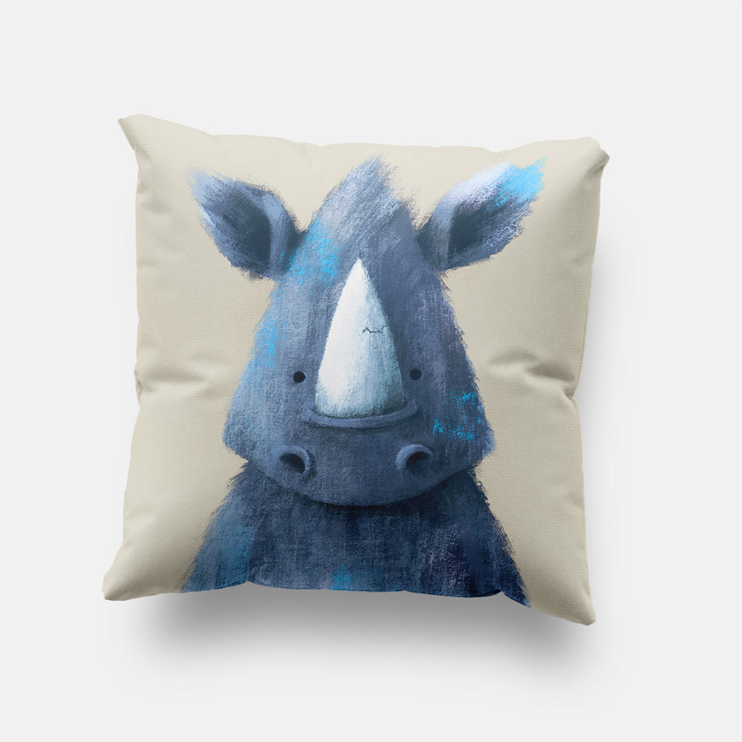 Jungle Rhino Nursery Cushion Cover