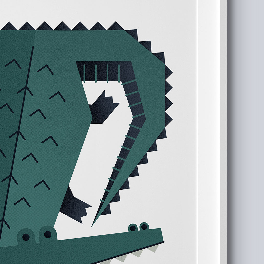 Minimal Crocodile Safari Nursery Print