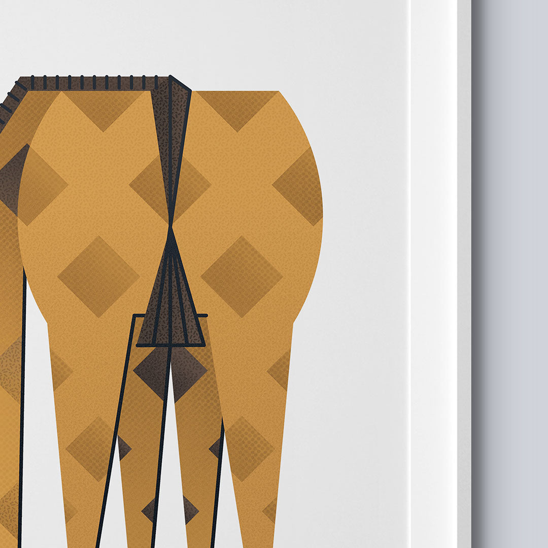Minimal Giraffe Safari Nursery Print