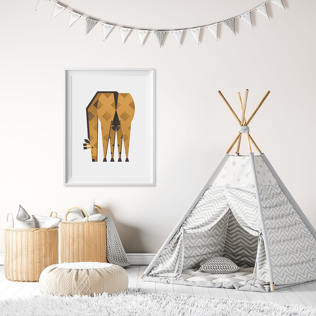 Minimal Giraffe Safari Nursery Print