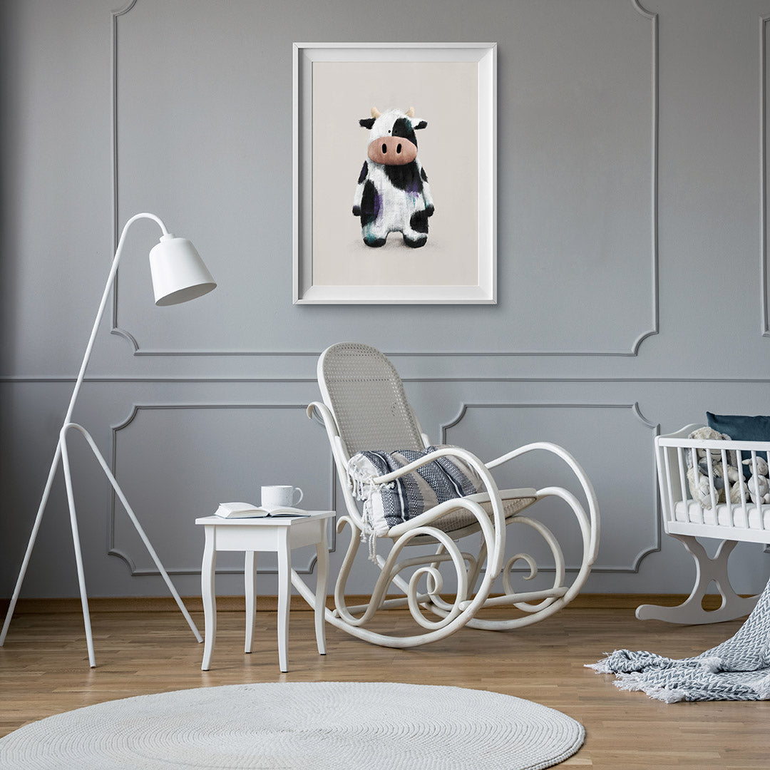 Farmyard Cow Nursery Print