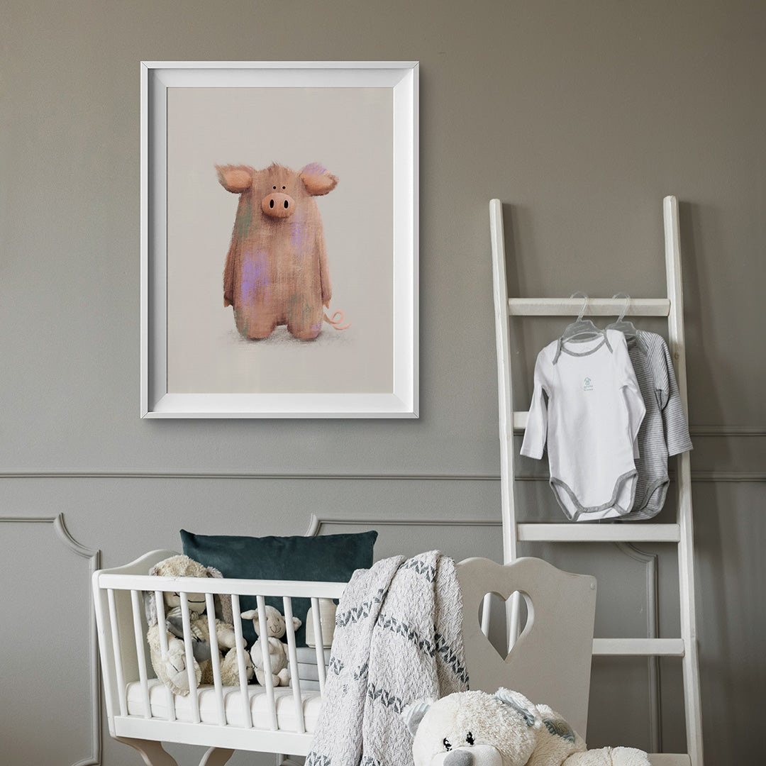 Farmyard Pig Nursery Print