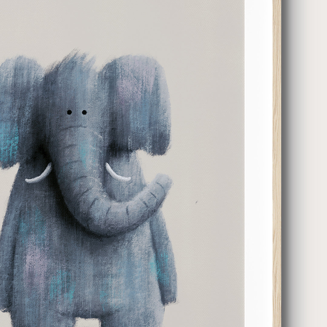 Neutral Elephant Safari Nursery Print