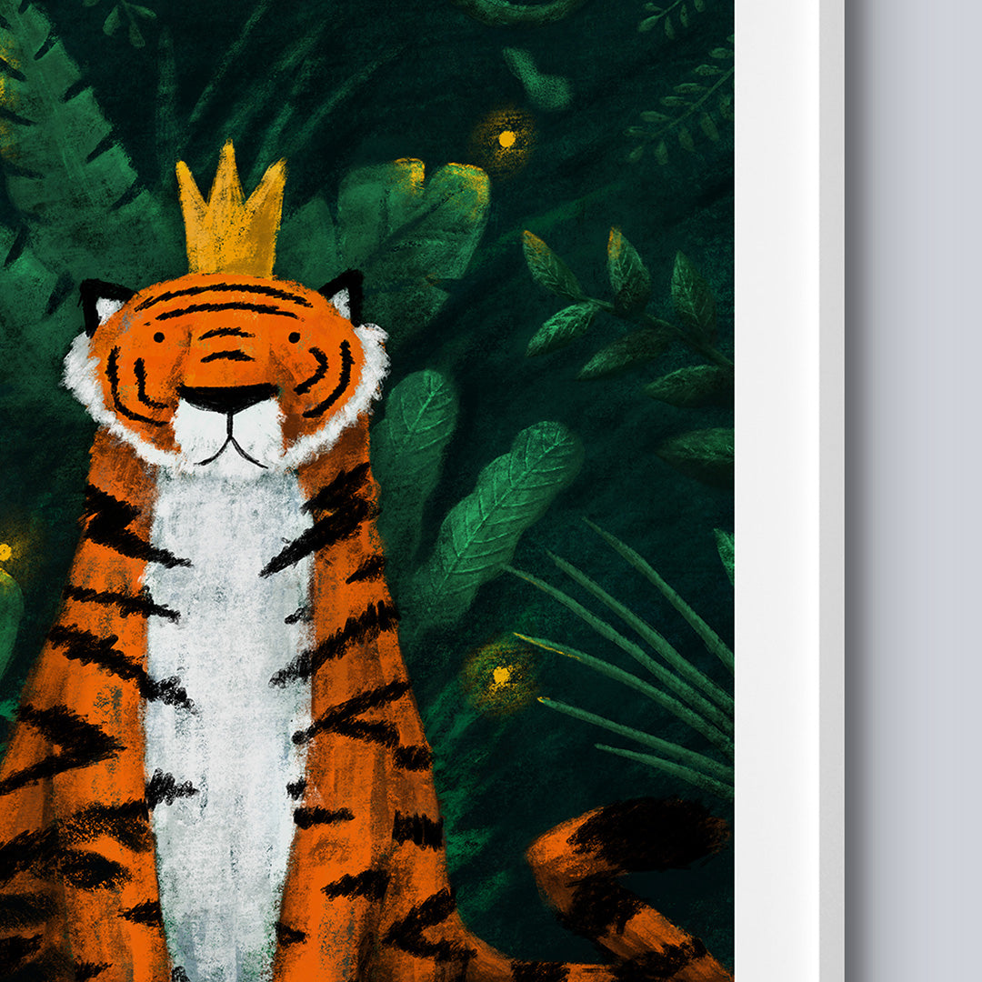 Jungle Tiger King Nursery Print