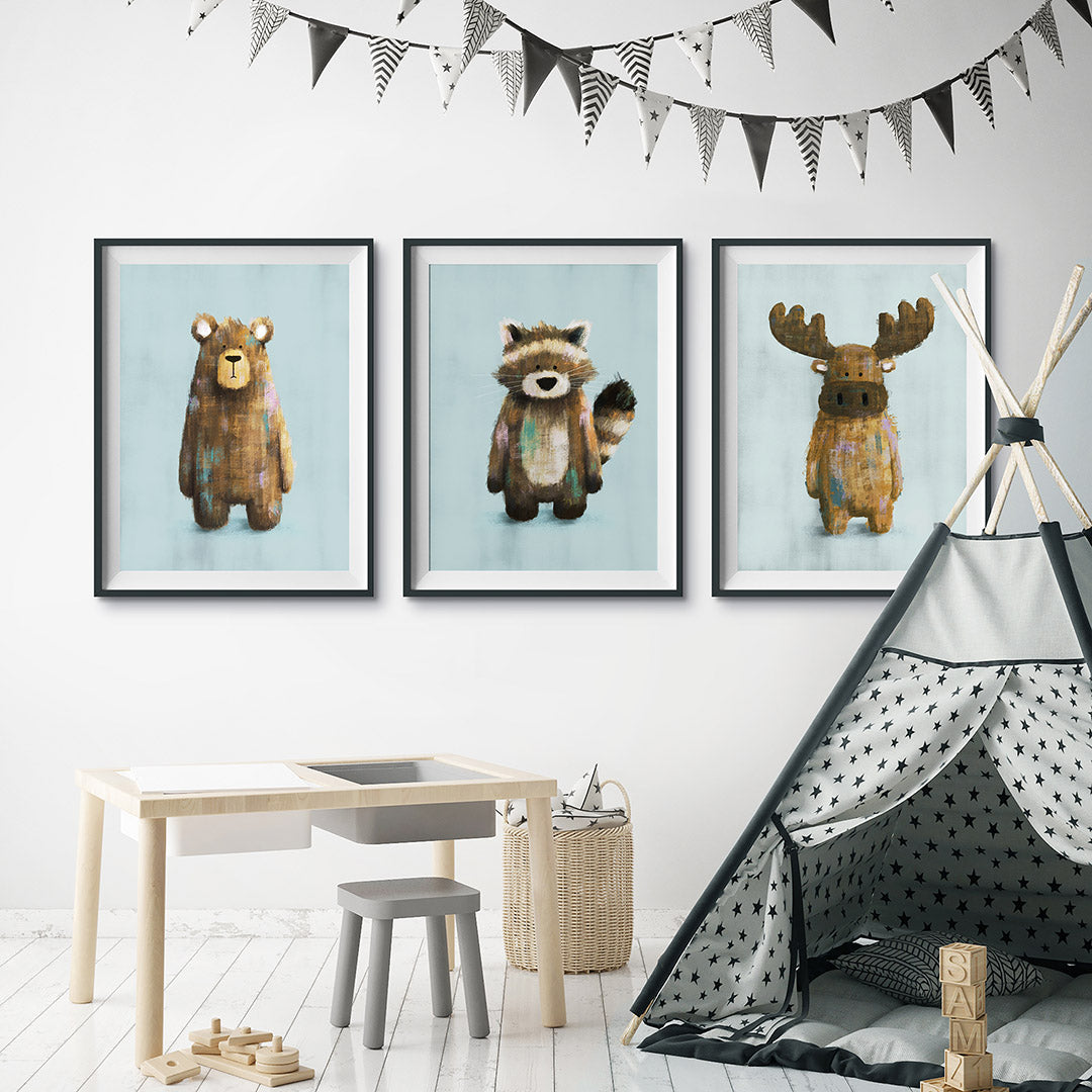 Woodland Animals Nursery Prints Set of 3