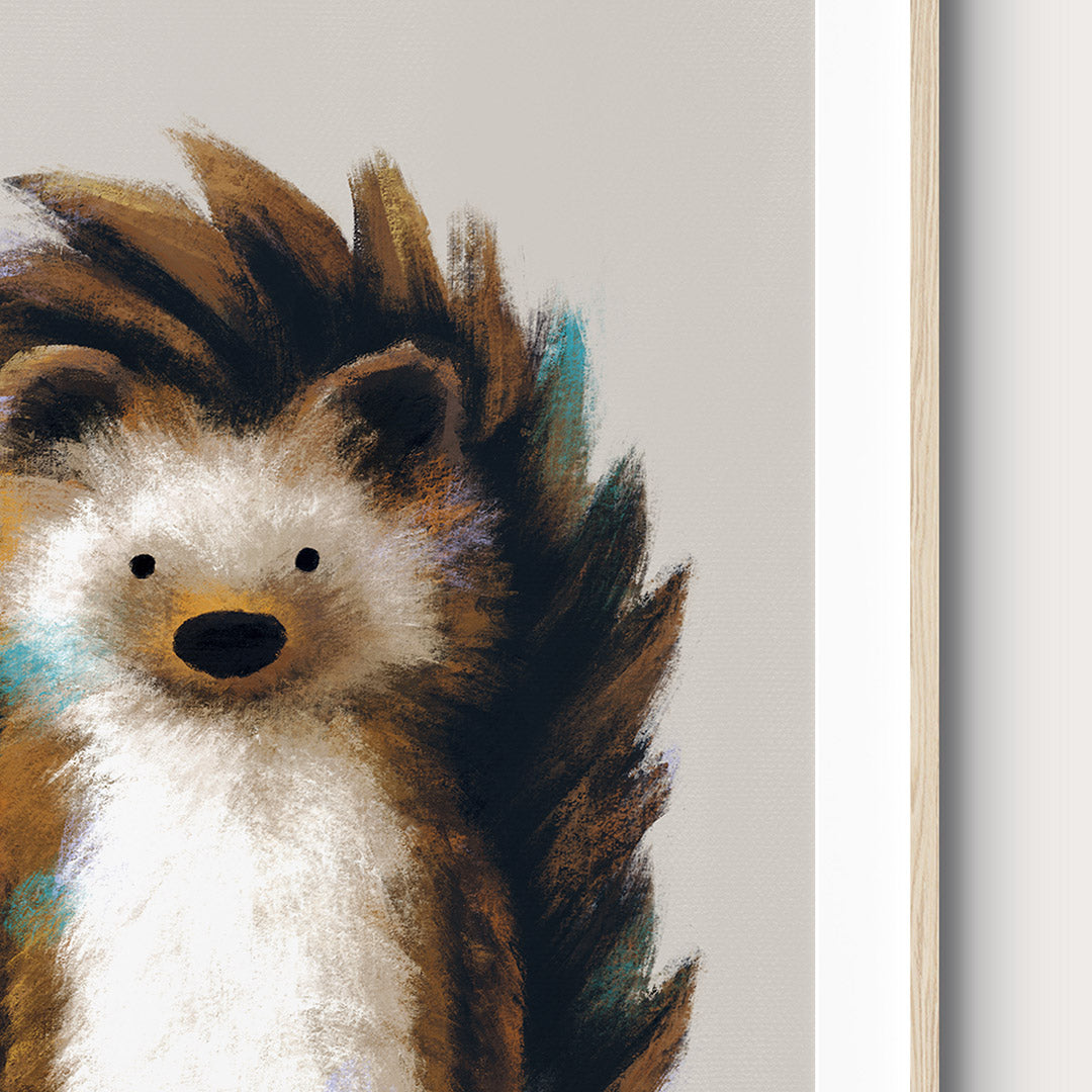 Woodland Hedgehog Childrens Nursery Print