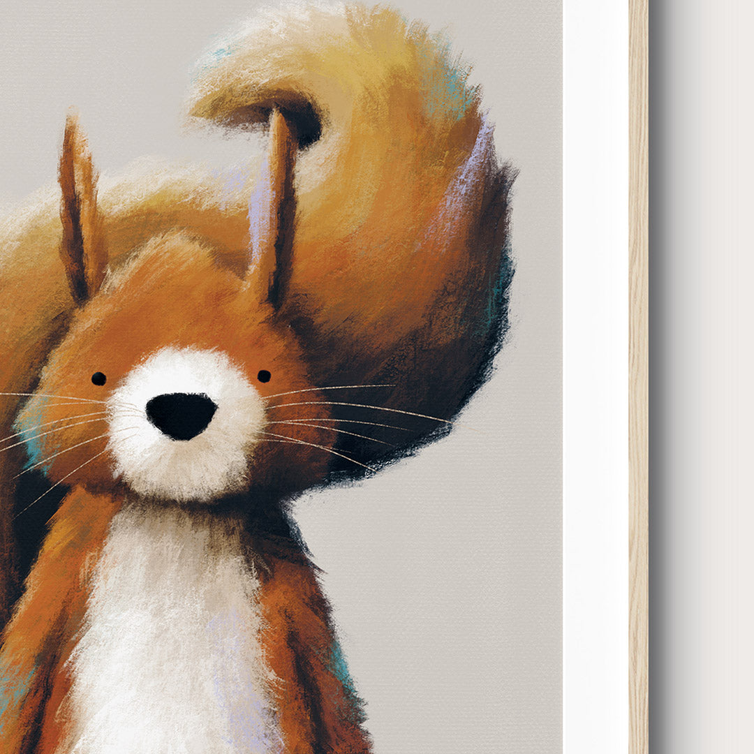 Woodland Squirrel Childrens Nursery Print