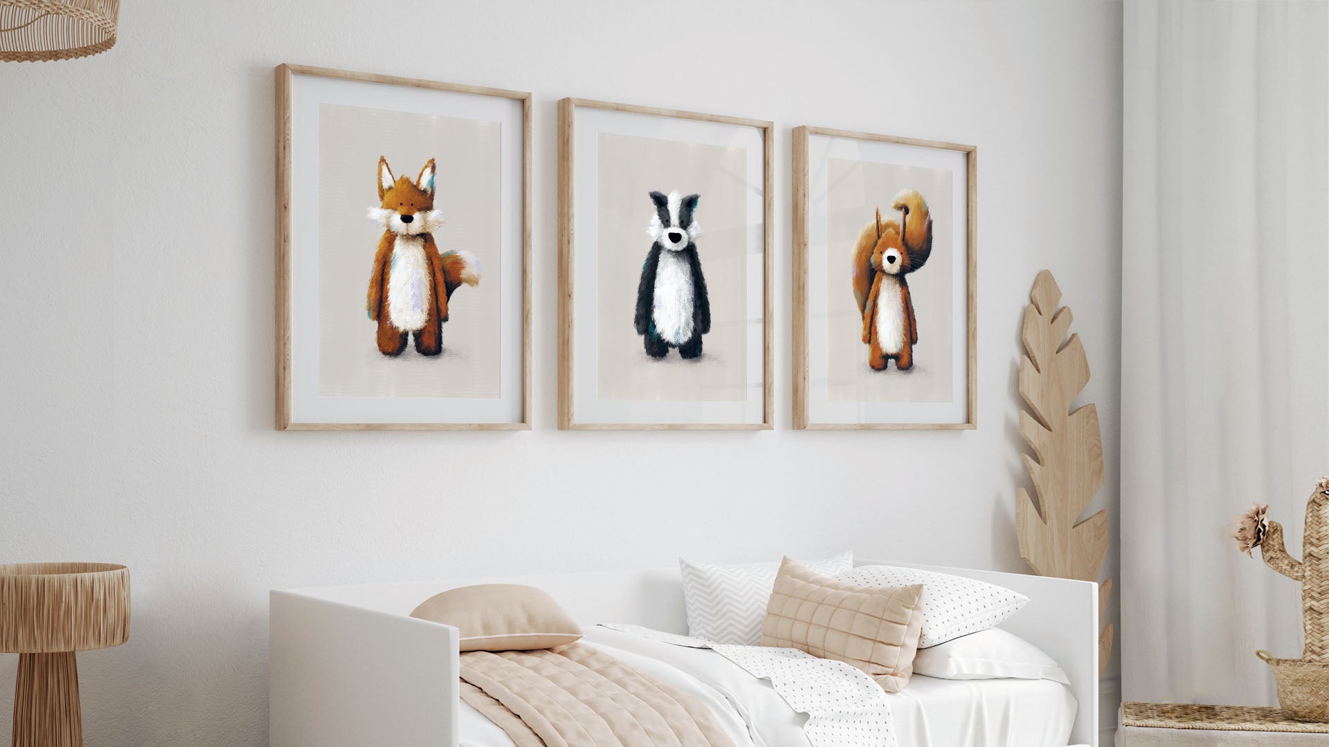 Nursery prints in frames