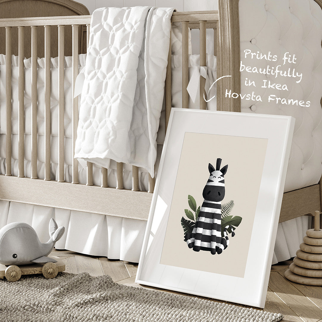 Scandi Safari Animals Nursery Prints Set of 4