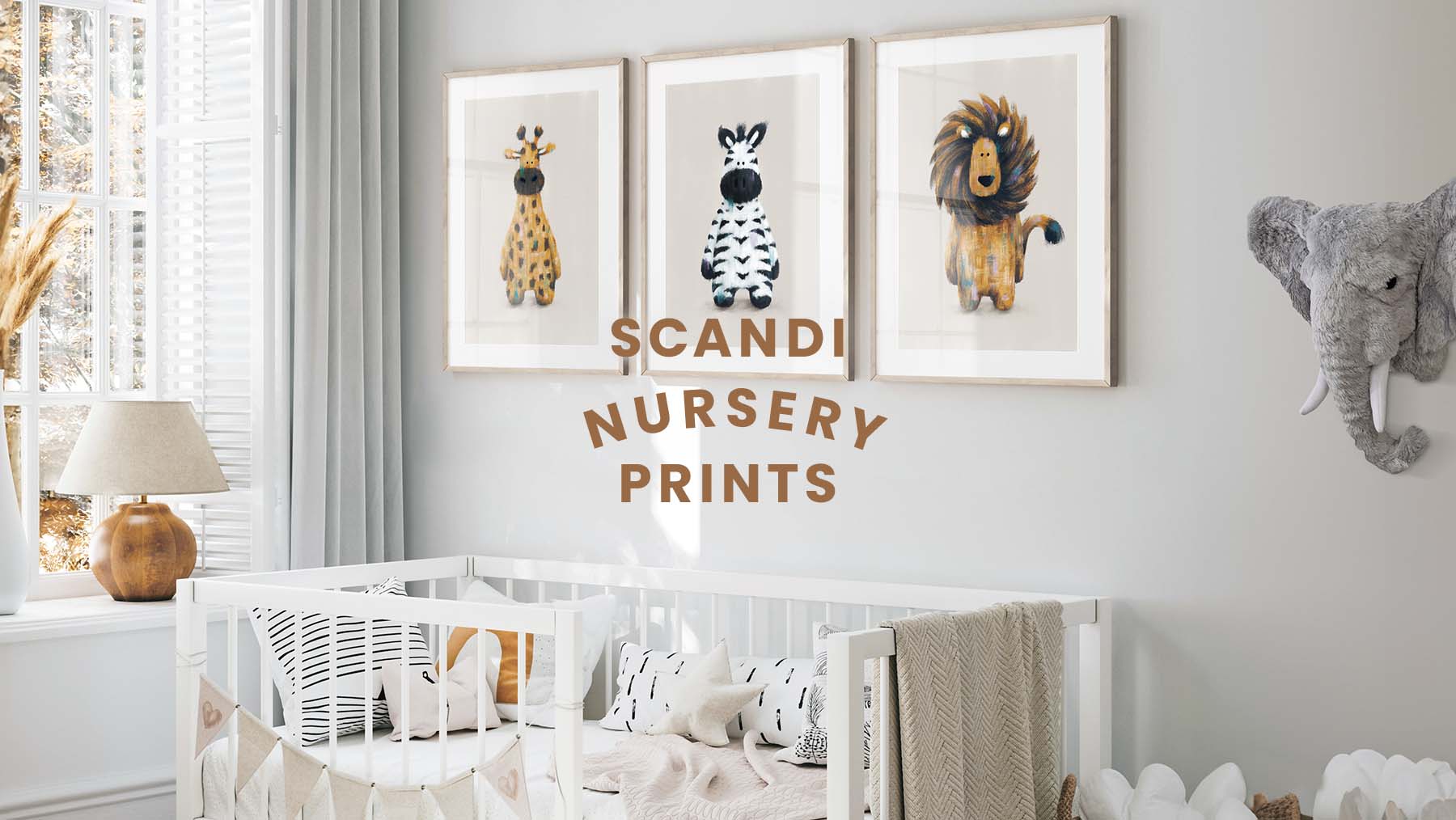 Tigercub children's safari nursery prints, lion nursery print, zebra nursery print, and giraffe nursery print