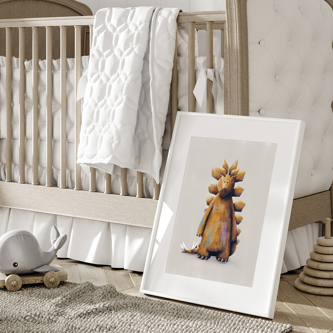 Stegosaurus Dinosaur Nursery Print