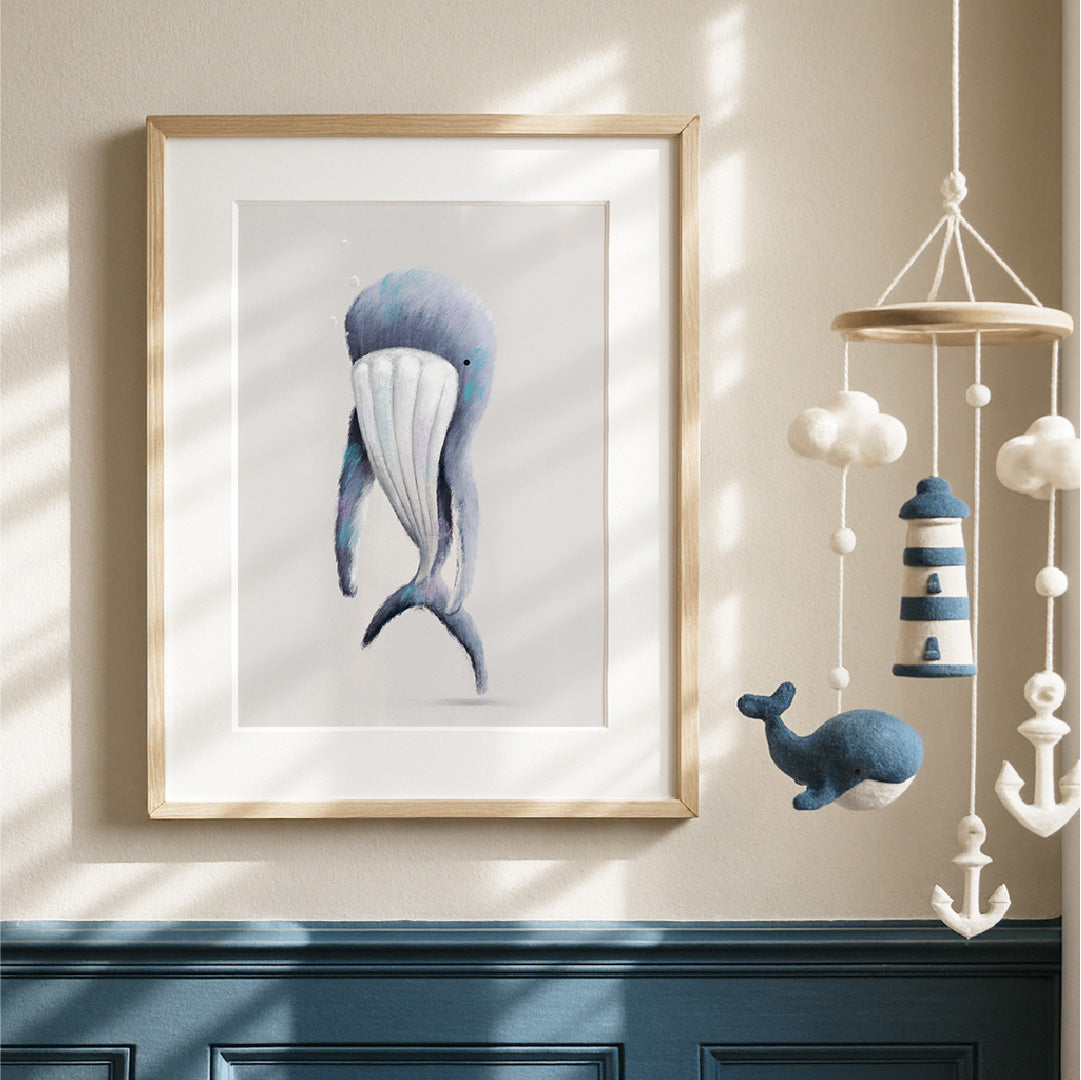 Whale Sea-life Nursery Print