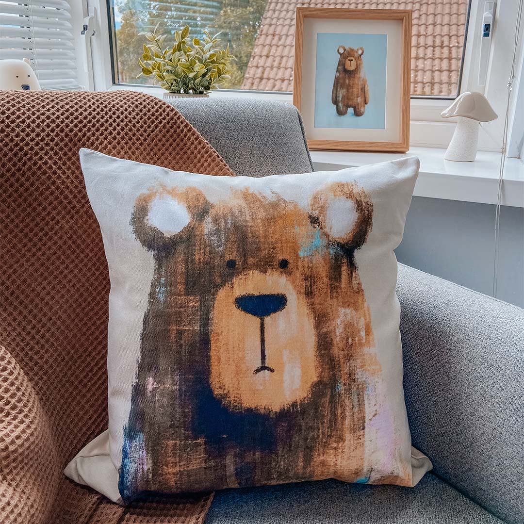 Woodland Bear Nursery Cushion Cover