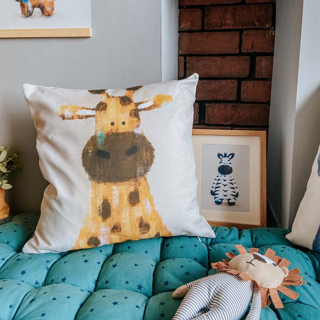 Safari Giraffe Nursery Cushion Cover