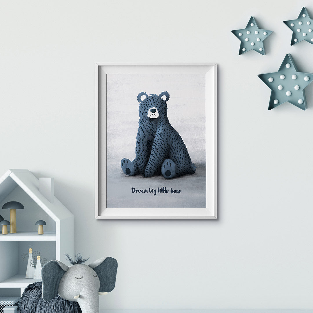 Dream Big Little Bear Nursery Print