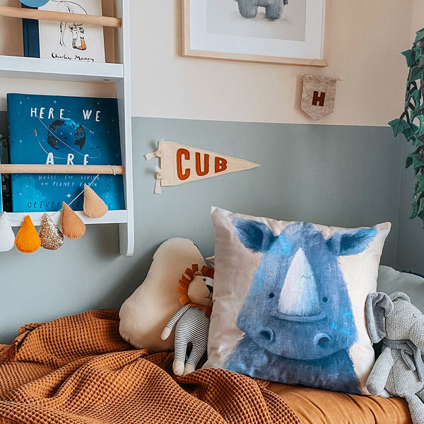 Rhino Nursery Cushion Cover