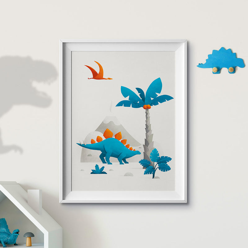Scandi Dinosaur Nursery Print