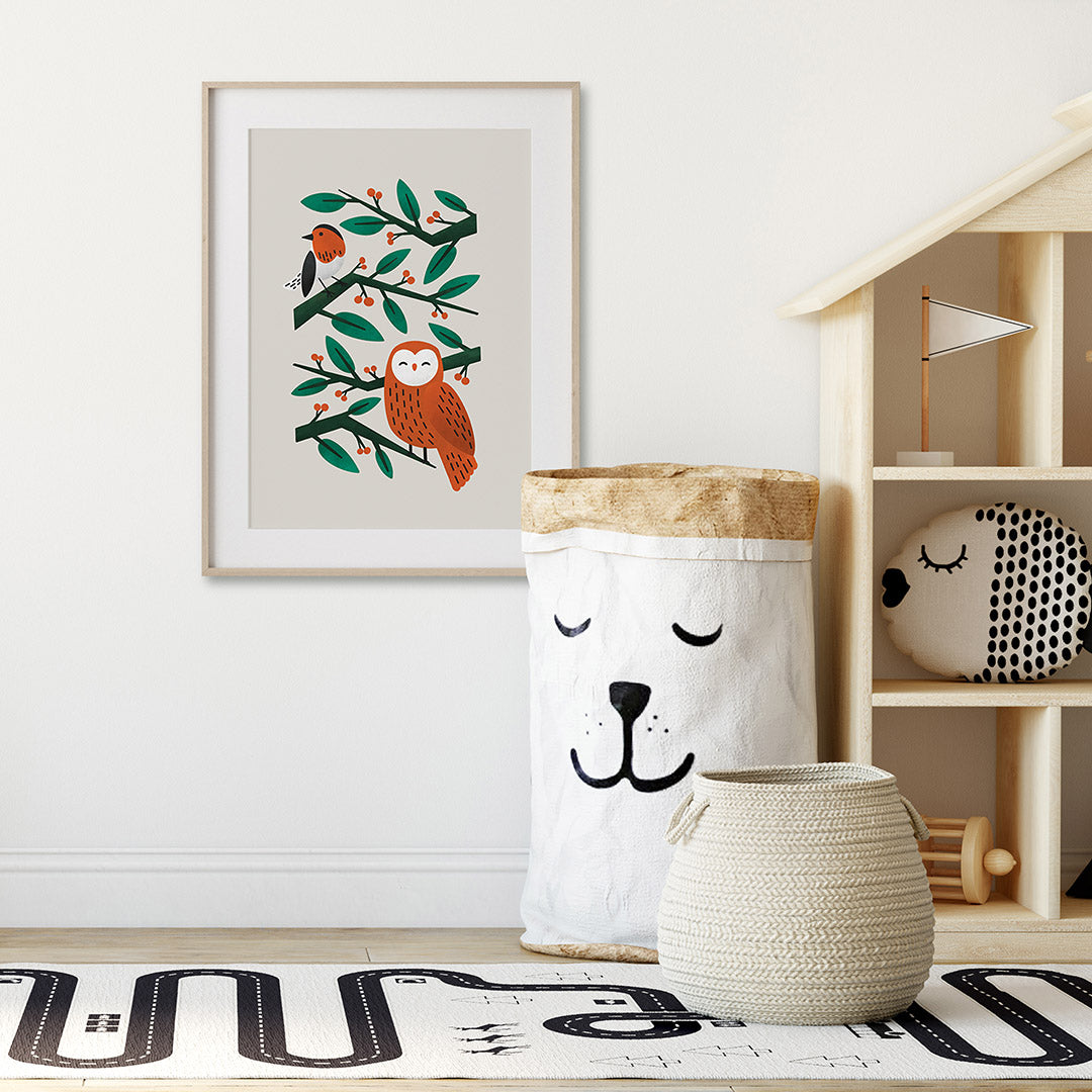 Neutral Scandi Woodland Animals Nursery Prints Set of 3