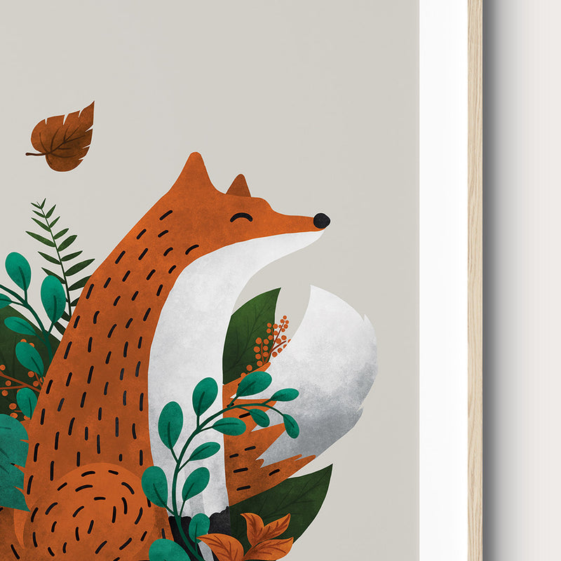 Neutral Fox & Hare Scandi Woodland Animals Nursery Prints Set of 2