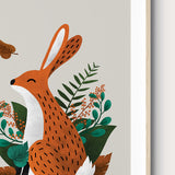 Neutral Fox & Hare Scandi Woodland Animals Nursery Prints Set of 2