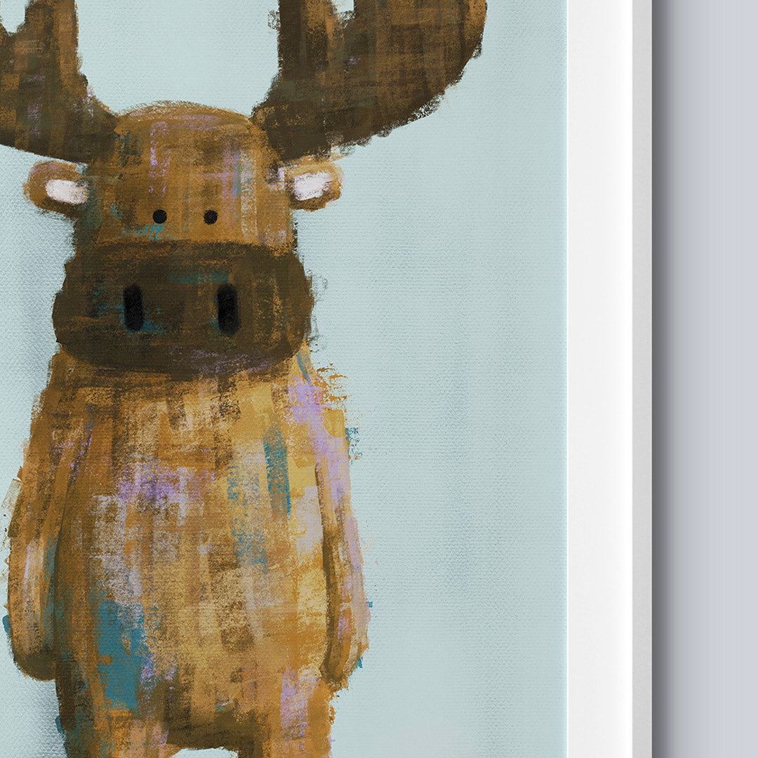 Woodland Moose Nursery Print