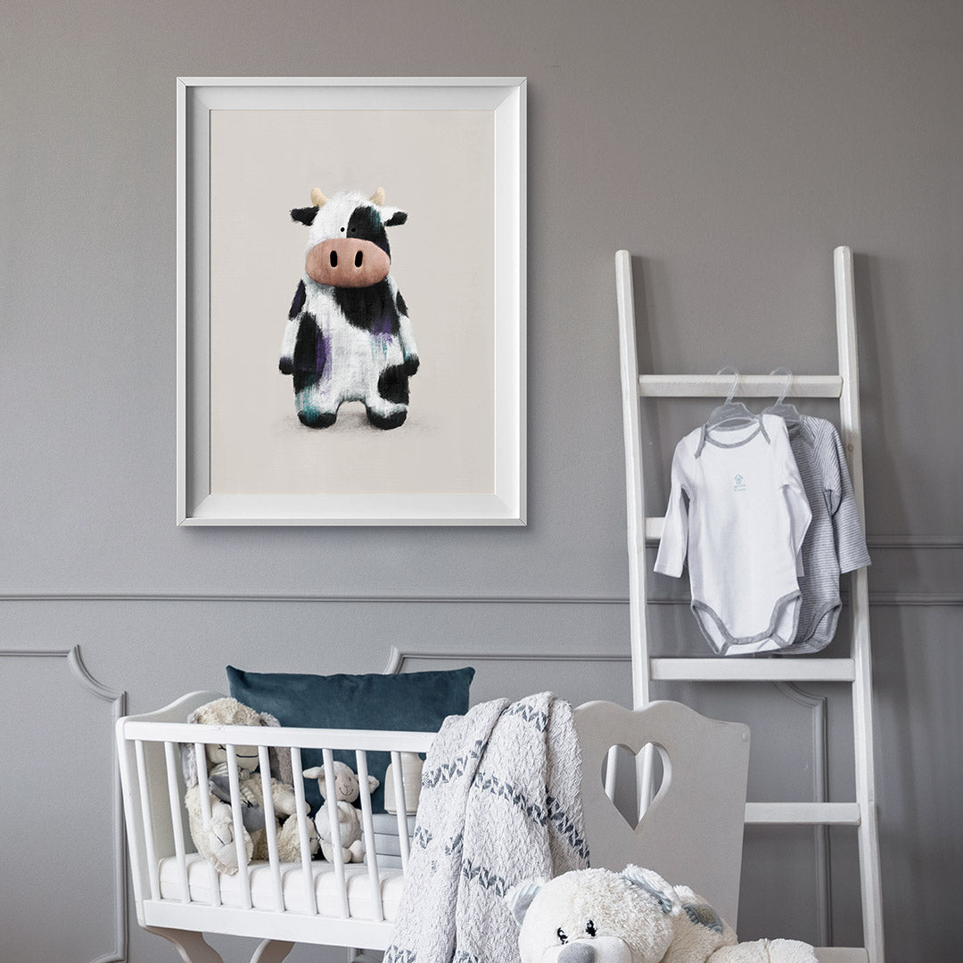 Farmyard Cow Nursery Print
