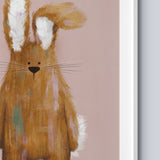 Pink Bunny & Mouse Woodland Nursery Prints Set of 2
