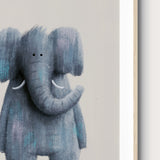 Neutral Elephant Safari Nursery Print