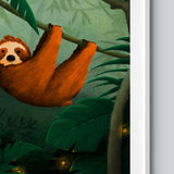 Jungle Sloth Nursery Print