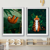 Jungle Animals Nursery Prints Set of 2