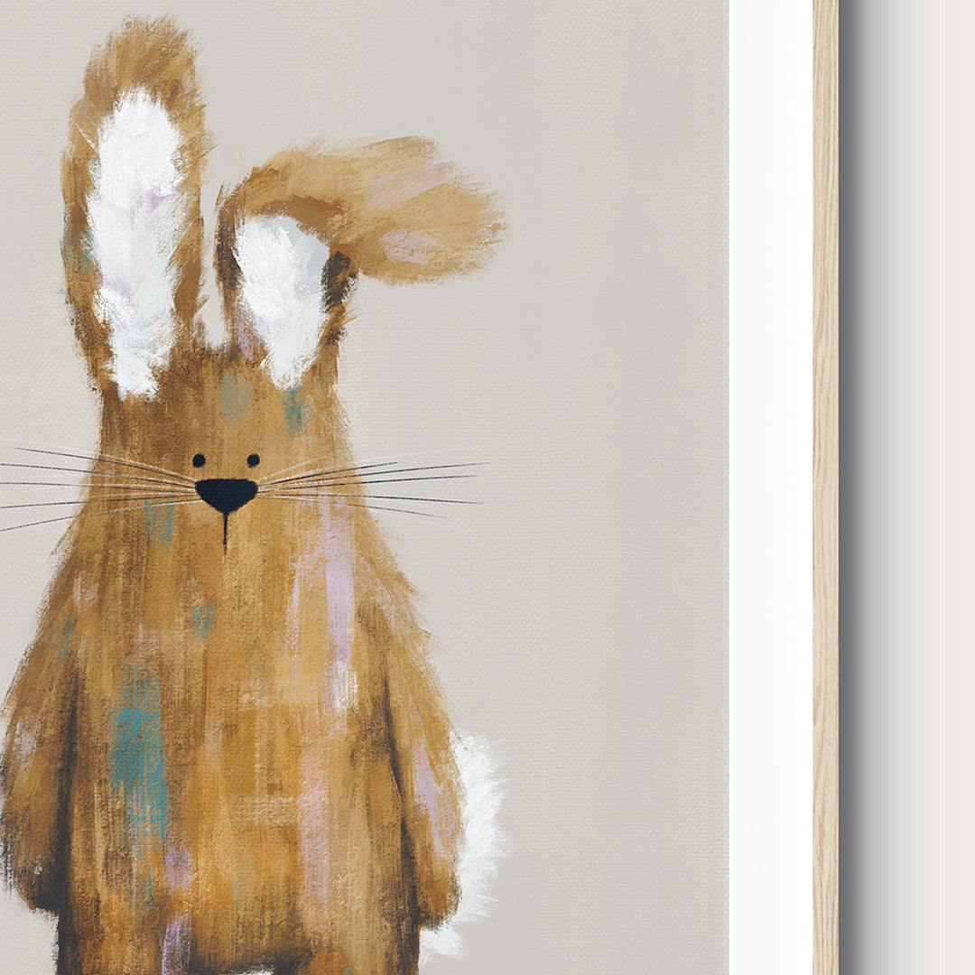 Neutral Bunny Woodland Nursery Print