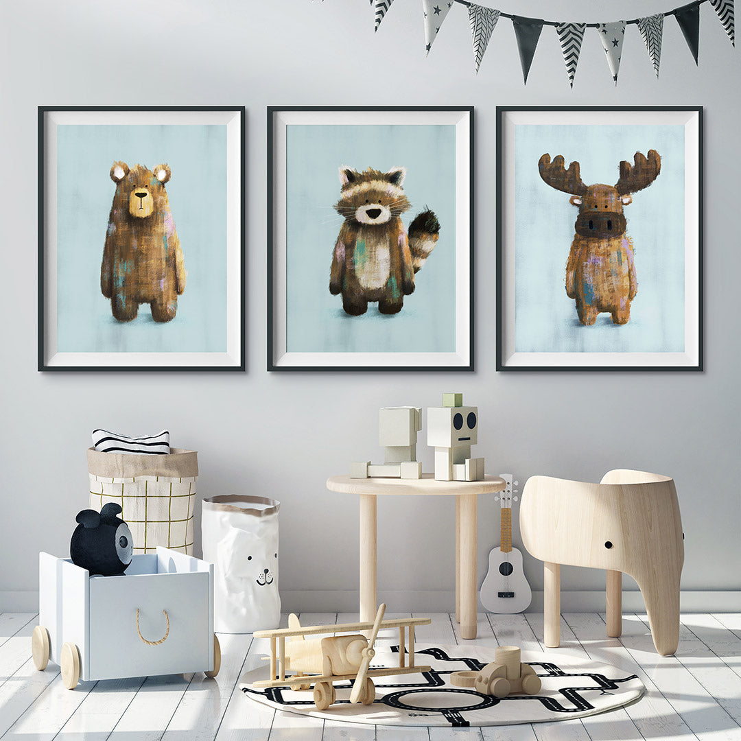 Woodland Animals Nursery Prints Set of 3