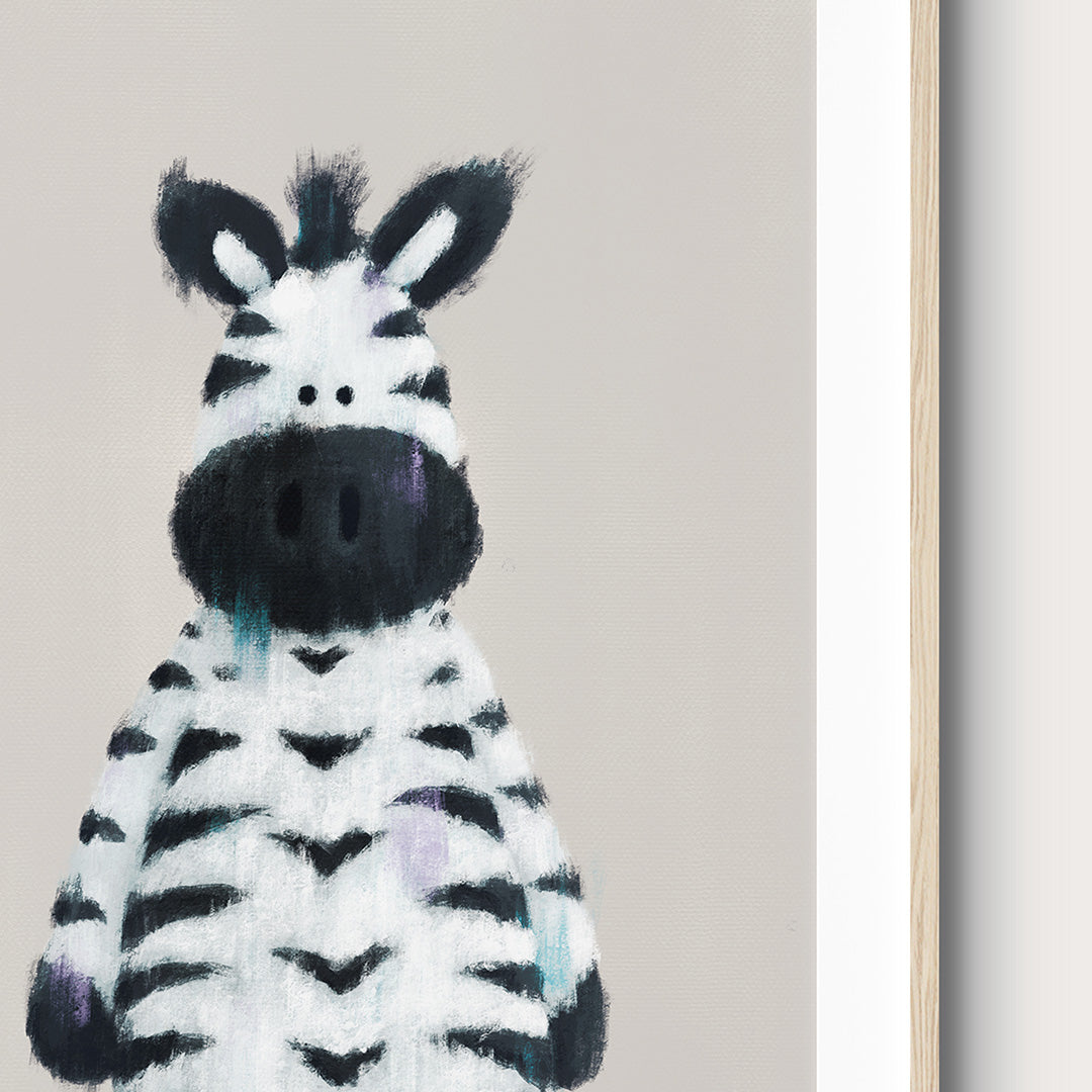 Neutral Safari Zebra Nursery Print