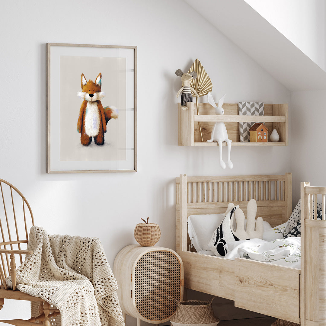 Woodland Fox Childrens Nursery Print